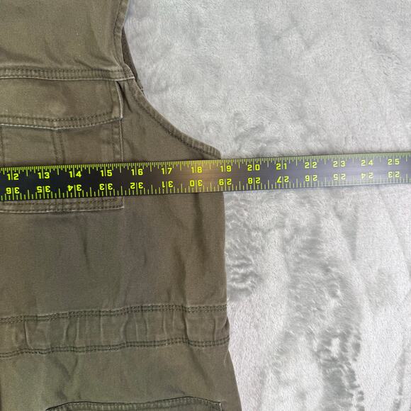 Matty Vest Women's Meduim Hooded Cargo Utility Vest, Army Green Canvas - Picture 5 of 5